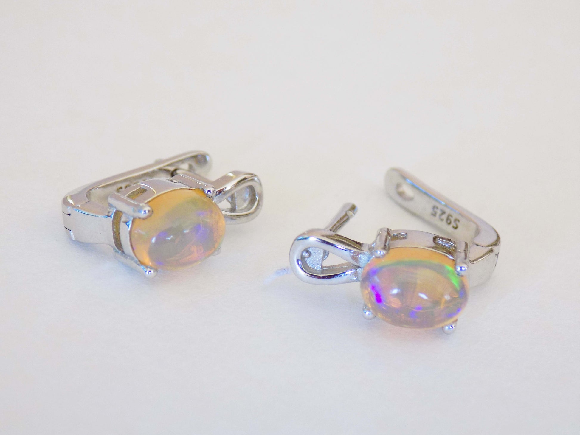 Silver Earrings with Ethiopian Opals - AnArt