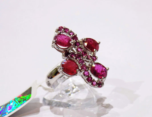 Silver Ring with Rubies