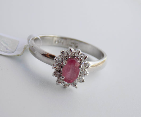 Silver Ring with Ruby and Zircons - AnArt