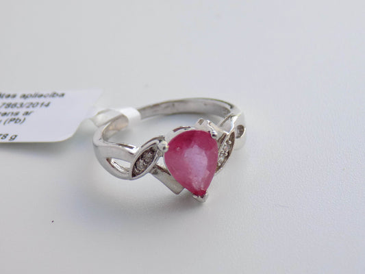 Silver Ring with Ruby and Zircons - AnArt