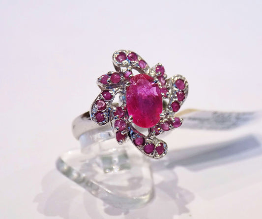 Silver Ring with Rubies