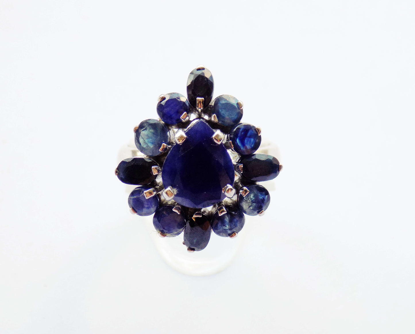 Silver Ring with Blue Sapphires