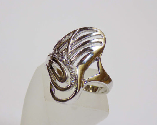 Silver Ring with Synthetic Zircons - AnArt