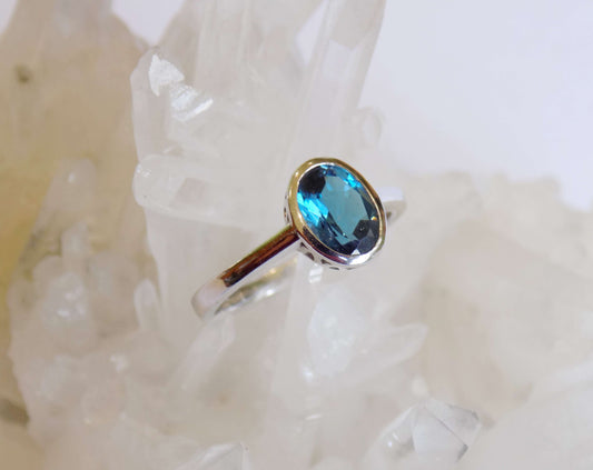 Silver Ring with London Blue Topaz