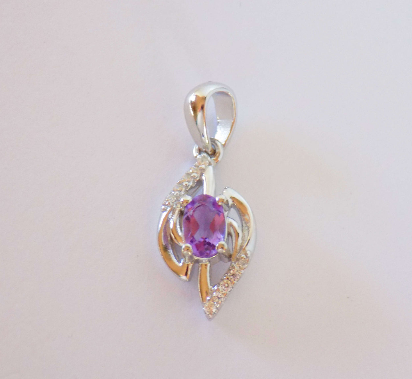 Silver Ring with Amethyst and Zircons