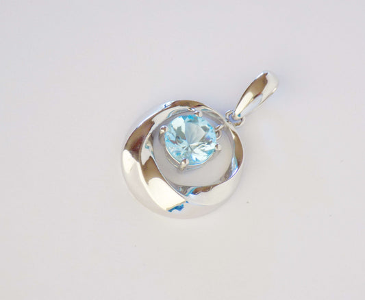 Silver Pendant with Blue Topaz