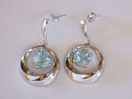 Silver Earrings with Blue Topazes - AnArt