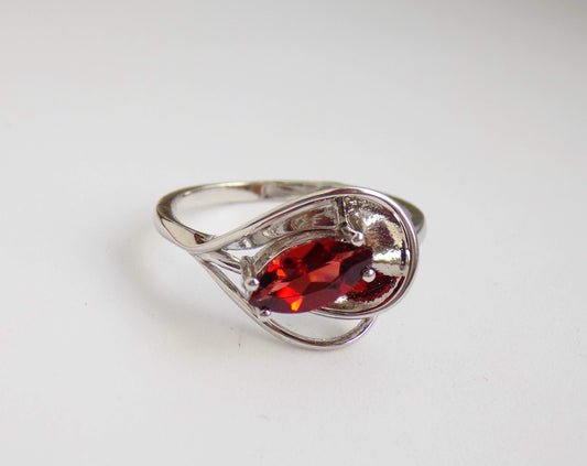 Silver Ring with Garnet