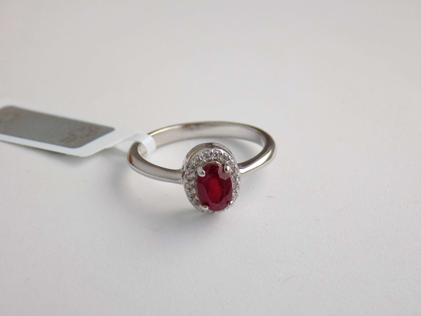 Silver Ring with Ruby and Zircons - AnArt