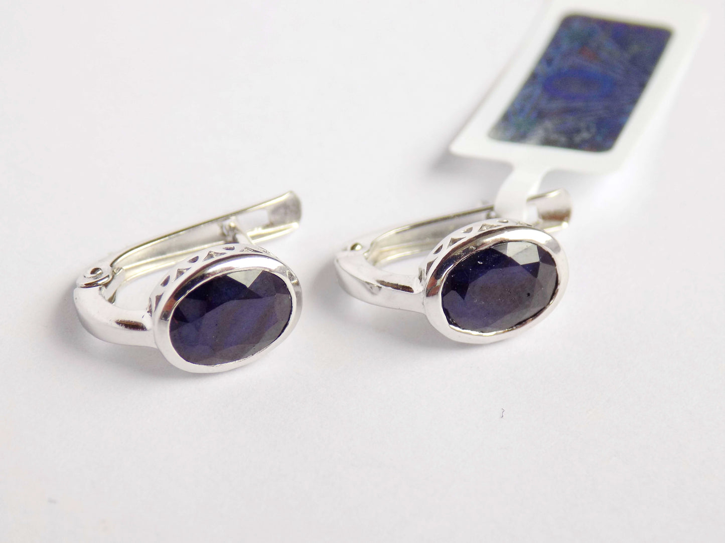 Silver Earrings with Blue Sapphires - AnArt