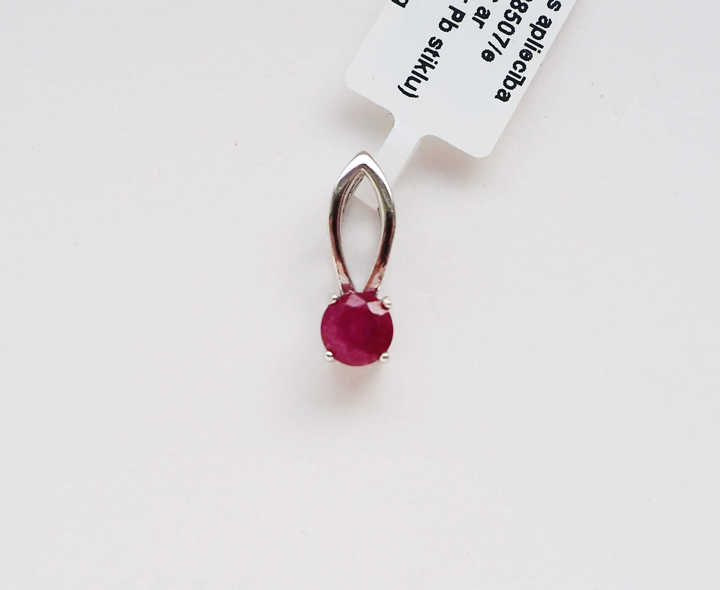 Silver Pendant with Ruby