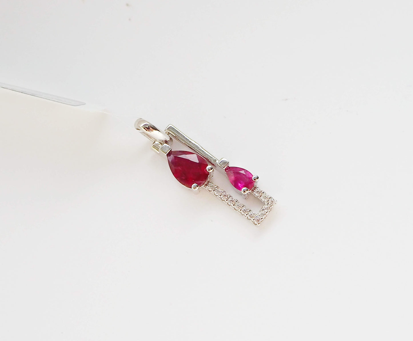 Silver Pendant with Rubies and Zircons