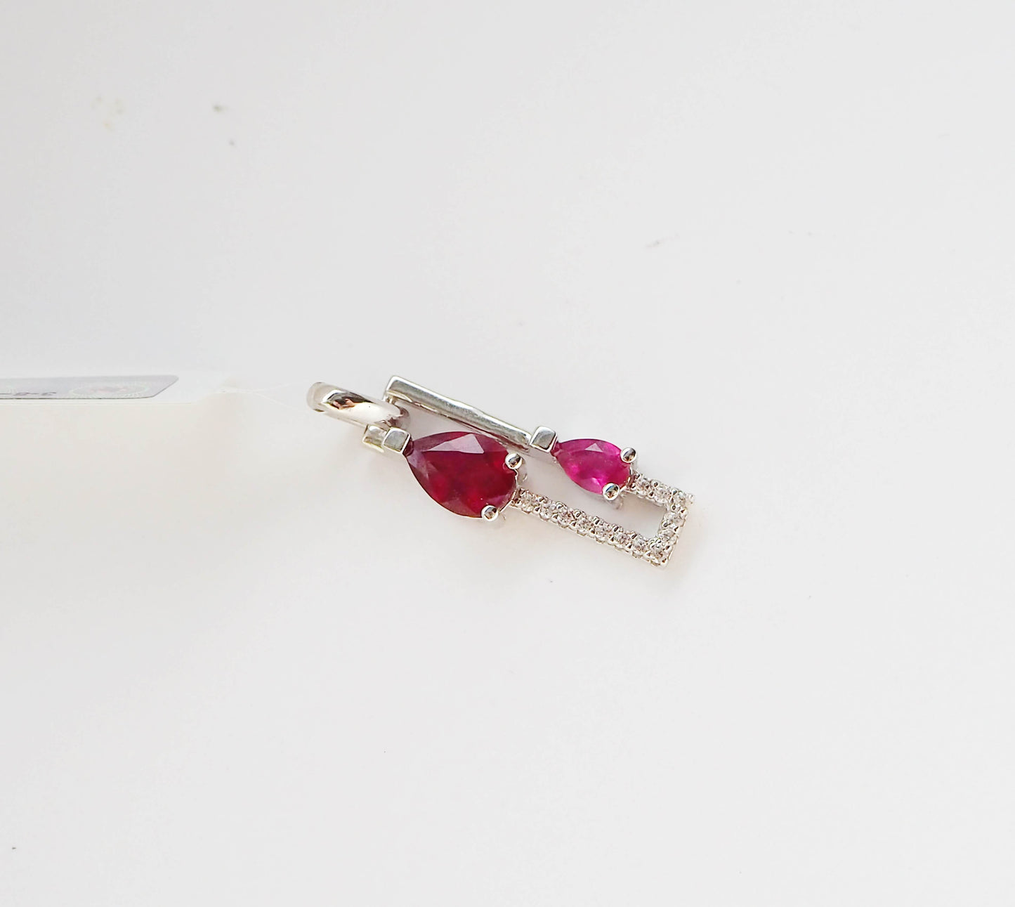 Silver Pendant with Rubies and Zircons