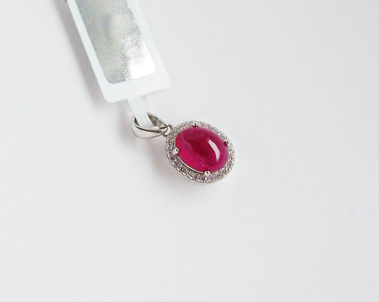 Silver Pendant with Ruby and Zircons