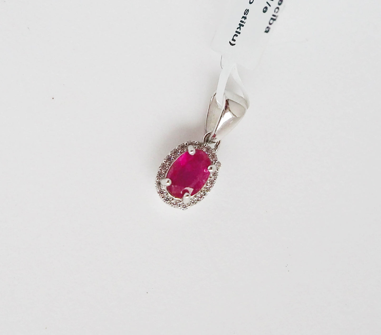 Silver Pendant with Ruby and Zircons