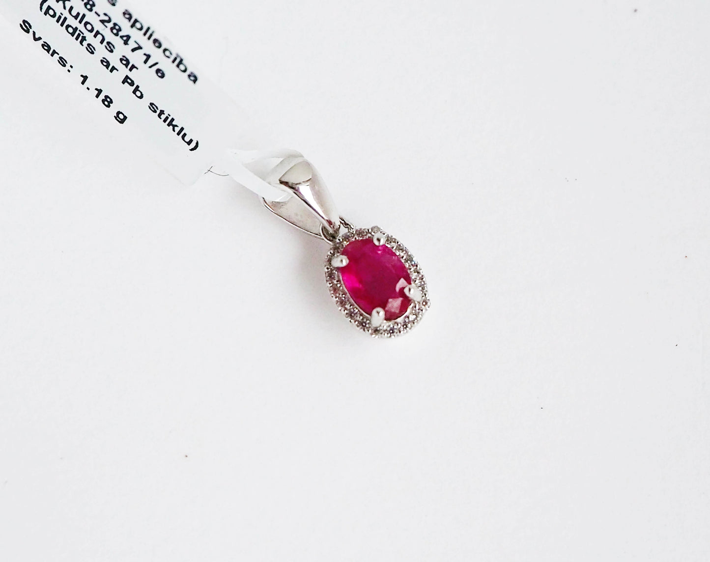 Silver Pendant with Ruby and Zircons