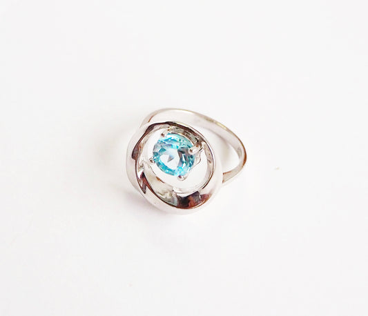 Silver Ring with Blue Topaz