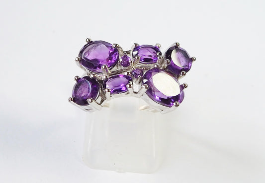 Silver Ring with Amethysts