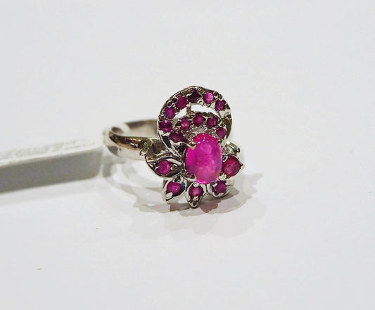 Silver Ring with Rubies