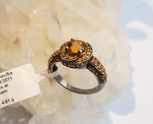 Silver Ring with Citrines