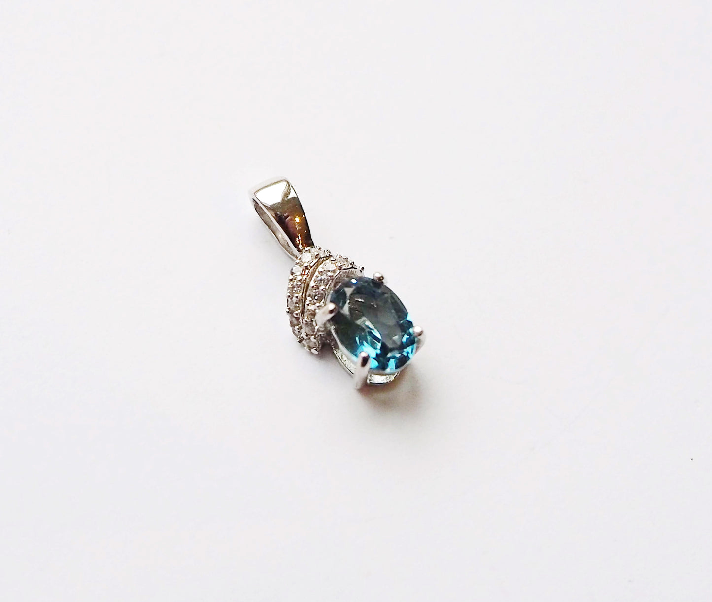 Silver Pendant with London Topaz and Zircons