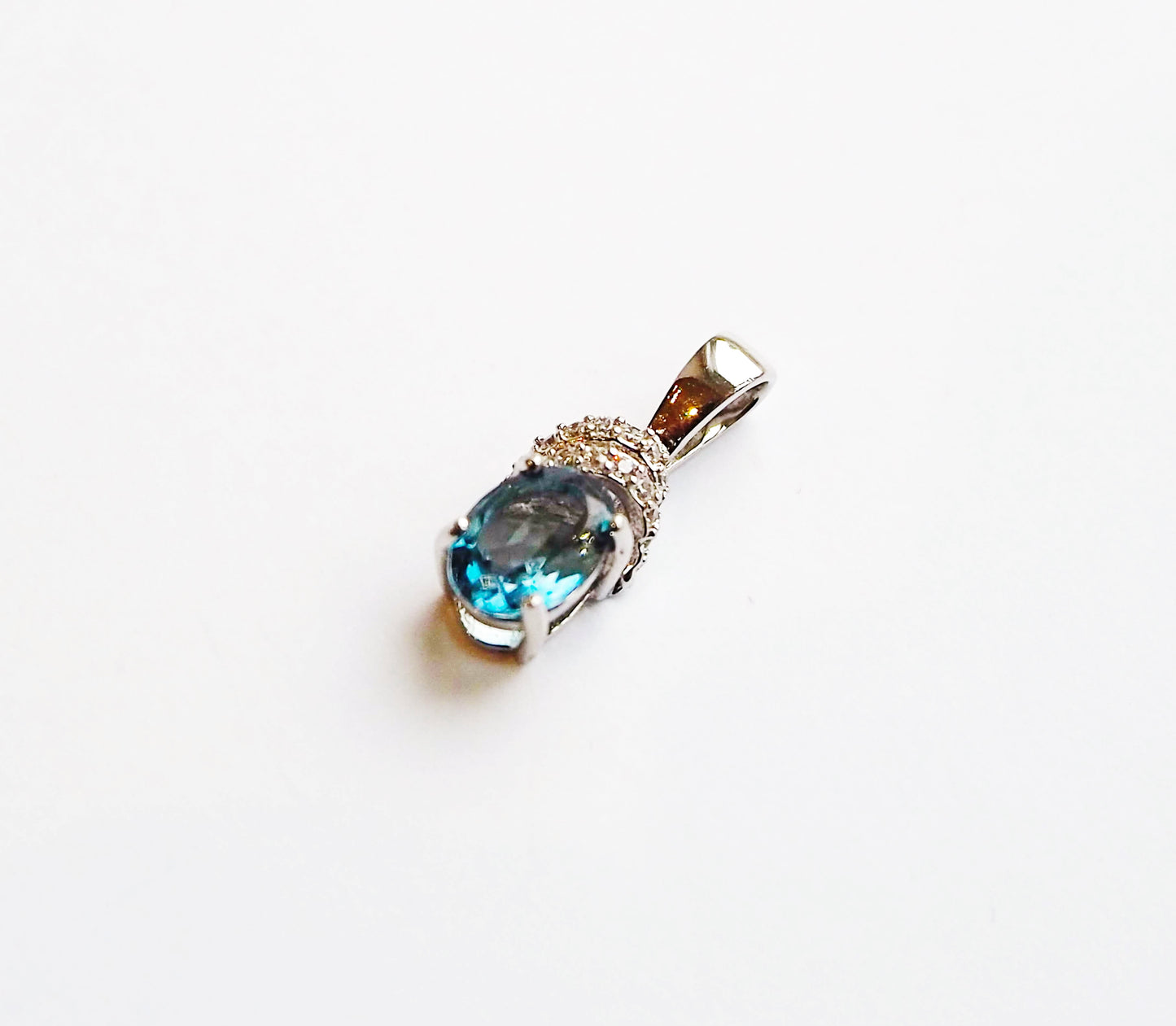 Silver Pendant with London Topaz and Zircons