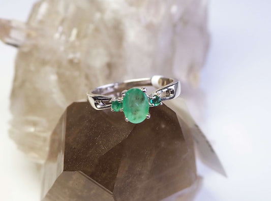 Silver Ring with Emeralds