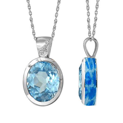 Silver Pendant with Blue Topaz - AnArt